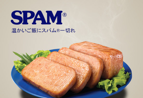 温かいご飯にスパム®一切れ