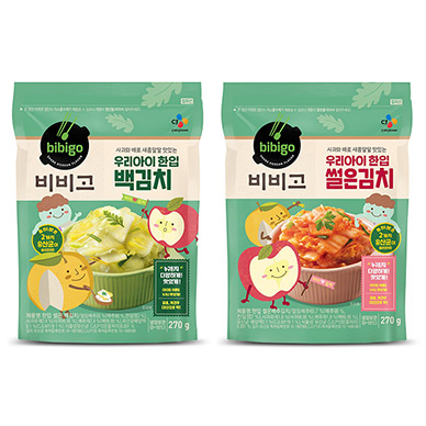 CJ제일제당, 특허 유산균 두 가지 넣은 ‘비비고 우리아이 한입 김치’ 2종 출시