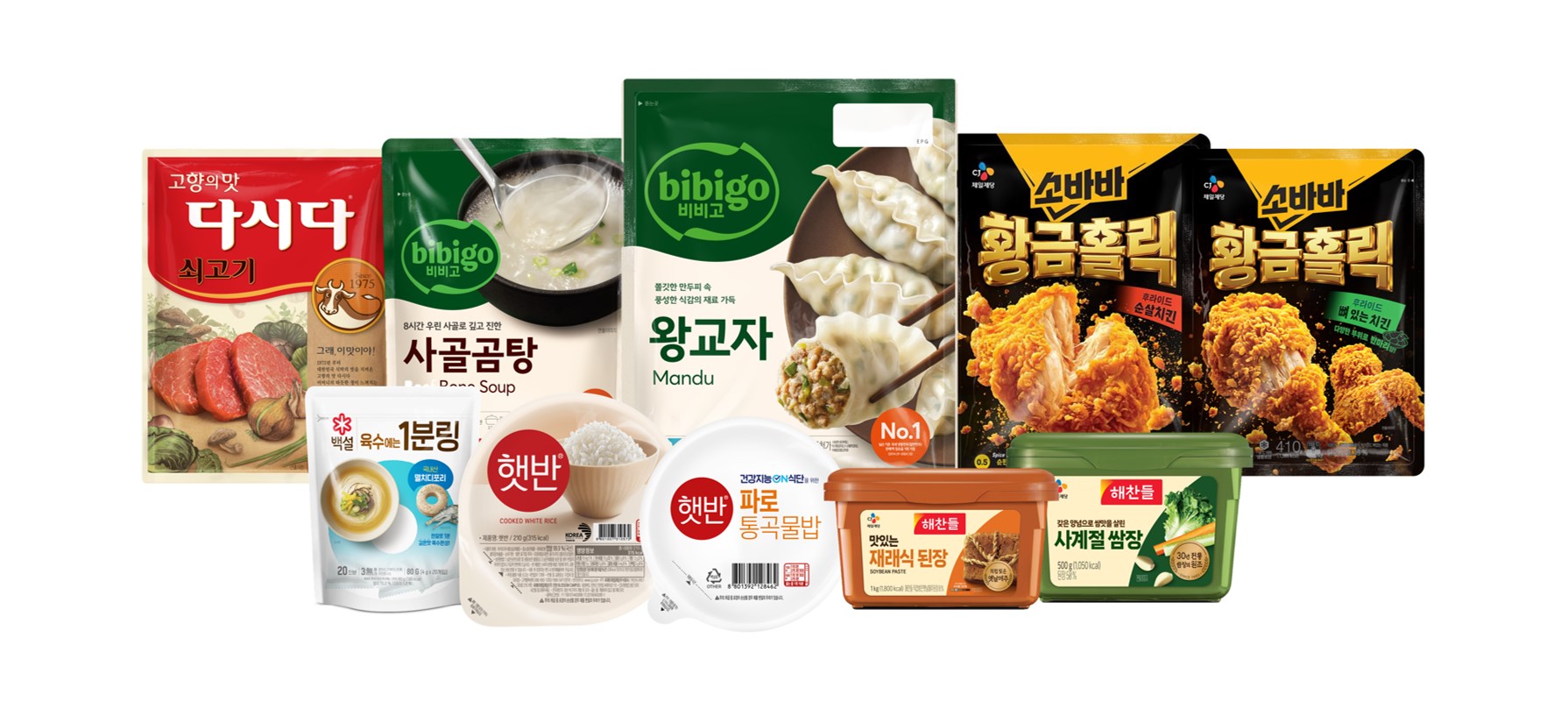 CJ제일제당 주요 브랜드 대표 제품들 이미지