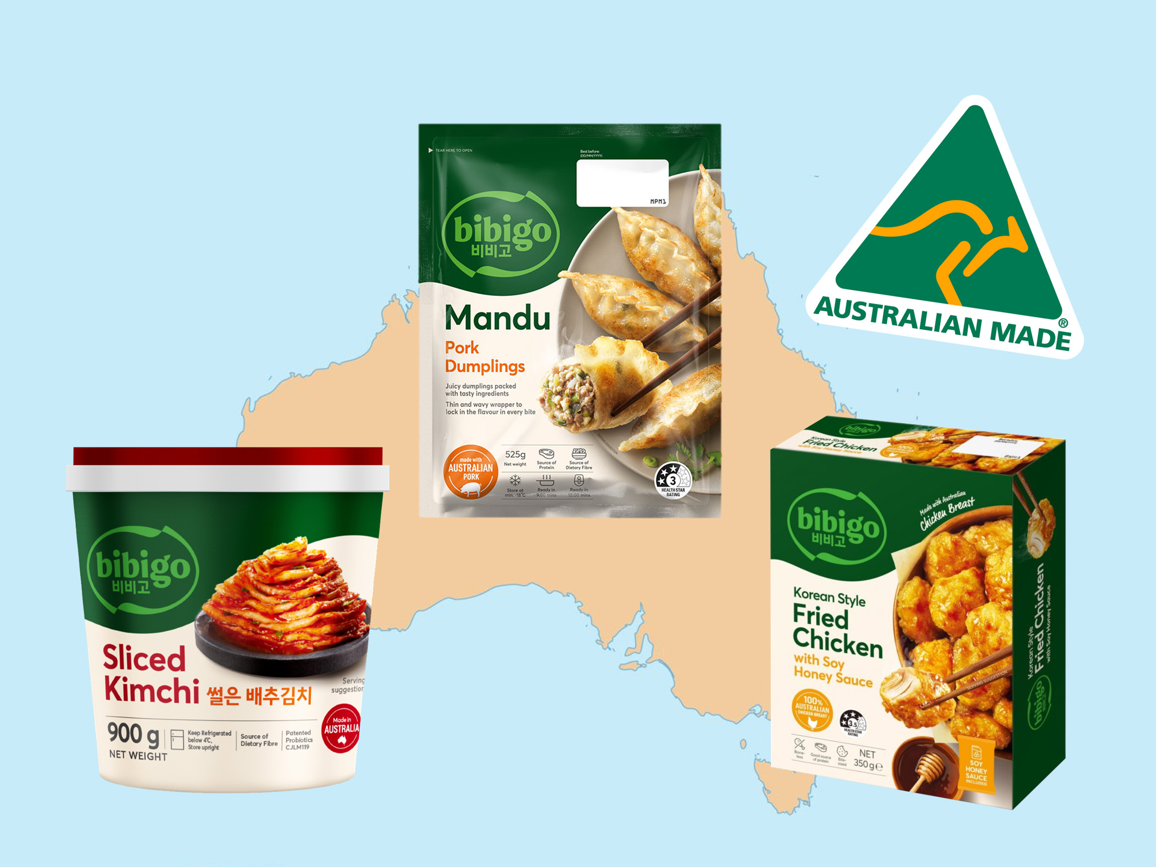 bibigo products locally manufactured in Australia by CJ CheilJedang