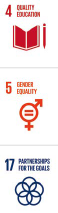 4 QUALITY EDUCATION, 5 GENDER EQUALITY, 17 PARTNERSHIPS FOR THE GOALS